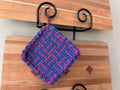 Handmade Loom Potholder – Deep Purple & Navy Blue
