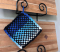 Handmade Loom Potholder – Midnight Ombre: Black to Teal to White