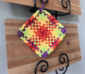 Handmade Loom Potholder – Bright Rainbow Burst